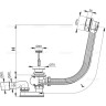 Сифон ALCAPLAST A51B-100 для ванны, автомат комплект, белый, пластик/металл, длина 100 см