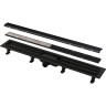 Водоотводящий желоб ALCAPLAST APZ19BLACK-650 с порогами для решетки или под кладку плитки черный